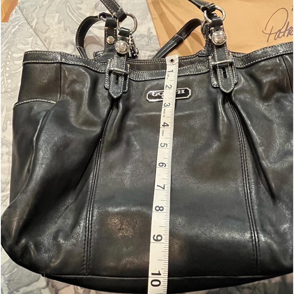 Black leather coach bag